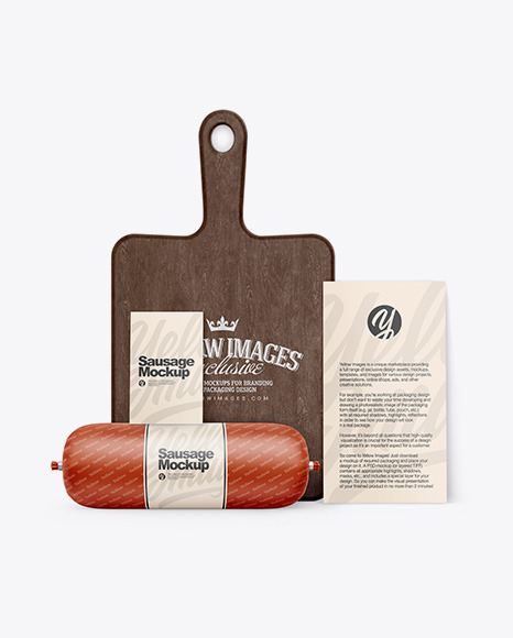 Download Matte Sausage Chub Mockup In Packaging Mockups On Yellow Images Object Mockups