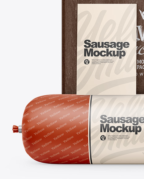 Matte Sausage Chub Mockup In Packaging Mockups On Yellow Images Object Mockups