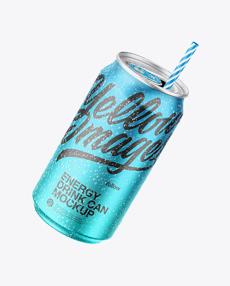 Matte Metallic Can Mockup