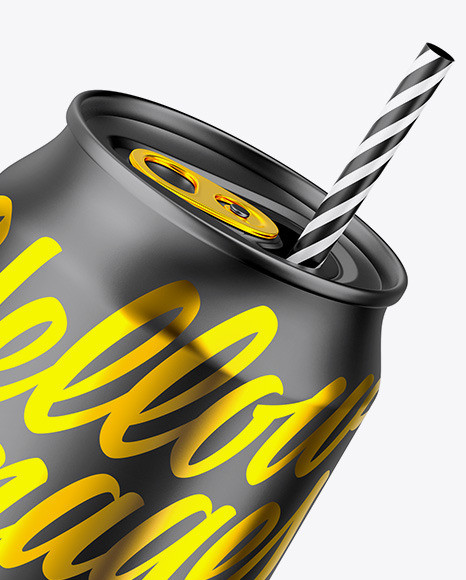 Matte Metallic Can Mockup PSD #7