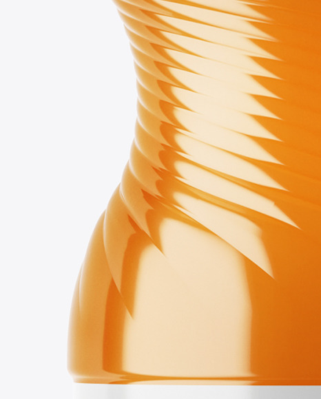 PET Bottle with Peach Drink Mockup PSD #6