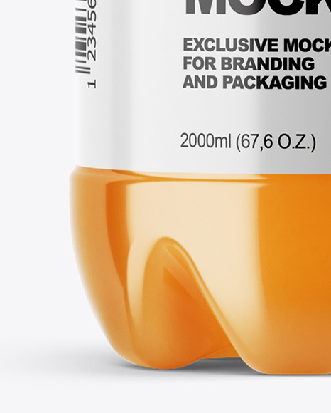 PET Bottle with Peach Drink Mockup PSD #7