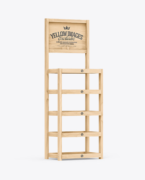 Wooden Display Stand Mockup In Object Mockups On Yellow Images Object Mockups