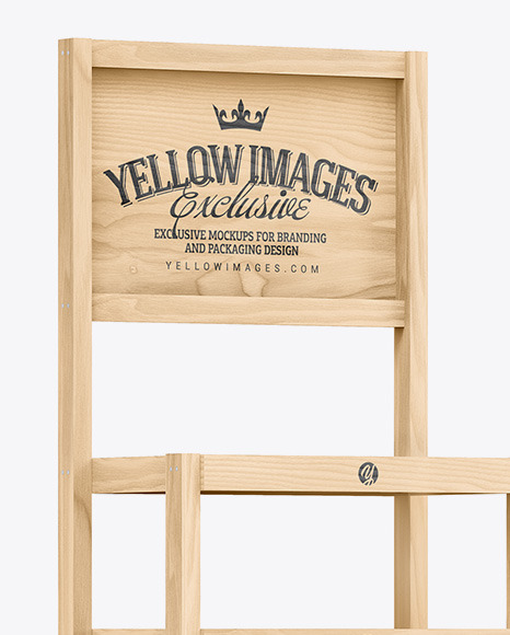 Wooden Display Stand Mockup In Object Mockups On Yellow Images Object Mockups