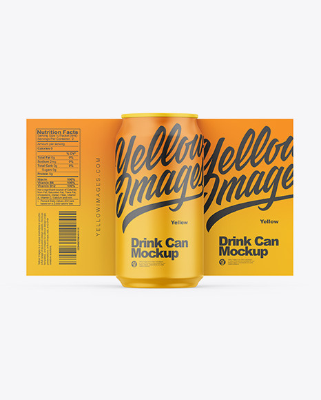 Download Matte Can Mockup In Can Mockups On Yellow Images Object Mockups PSD Mockup Templates