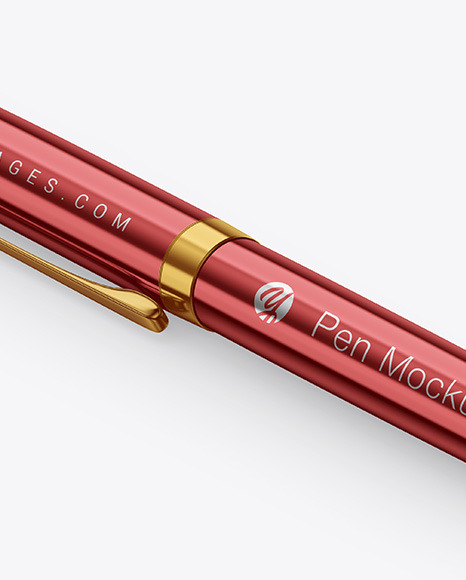 Glossy Metallic Pen Mockup PSD #5