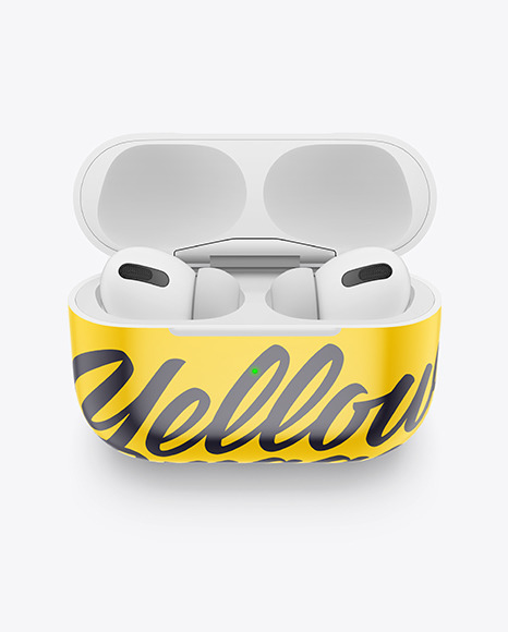 Download Airpods Pro Mockup in Device Mockups on Yellow Images Object Mockups