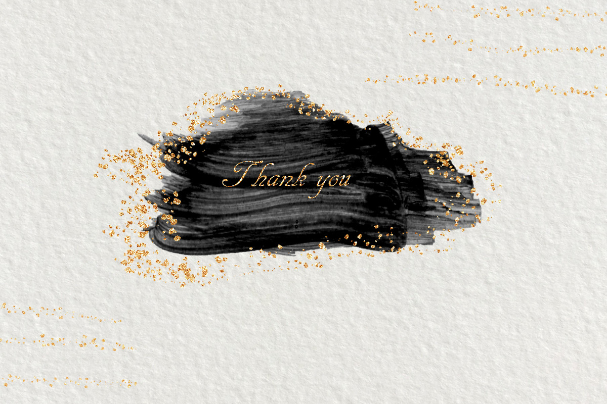 Download Black Gold Watercolor Shapes In Design Elements On Yellow Images Creative Store