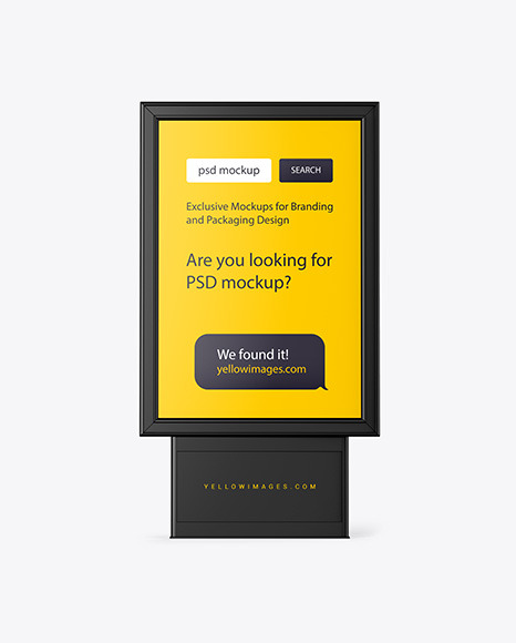 Download Plastic Stand Mockup In Outdoor Advertising Mockups On Yellow Images Object Mockups PSD Mockup Templates