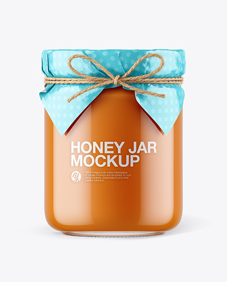 Download Glass Creamed Honey Jar With Paper Cap Mockup In Jar Mockups On Yellow Images Object Mockups PSD Mockup Templates