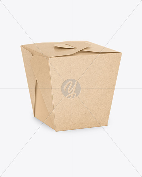 Download Kraft Paper Noodles Box Mockup Half Side View High Angle Shot In Box Mockups On Yellow Images Object Mockups PSD Mockup Templates