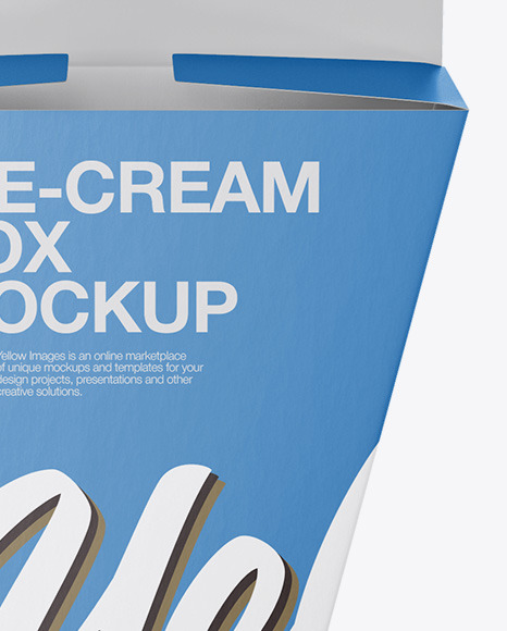 Download Ice Cream Box Mockup Front View In Box Mockups On Yellow Images Object Mockups PSD Mockup Templates