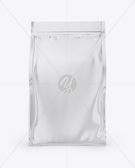 Download Glossy Stand Up Bag Mockup Front View In Bag Sack Mockups On Yellow Images Object Mockups