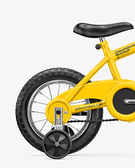 Download Children Bike Mockup Right Side View In Vehicle Mockups On Yellow Images Object Mockups PSD Mockup Templates