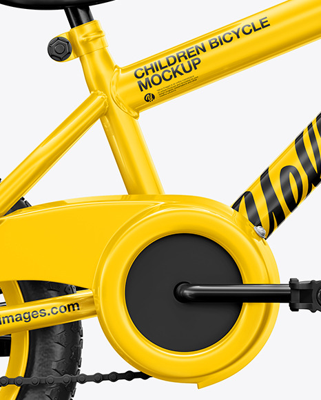 Children Bike Mockup Right Side View In Vehicle Mockups On Yellow Images Object Mockups