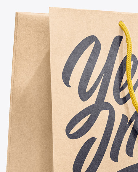 Download Kraft Paper Bag Mockup In Bag Sack Mockups On Yellow Images Object Mockups