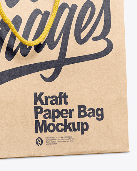 Download Kraft Paper Bag Mockup In Bag Sack Mockups On Yellow Images Object Mockups