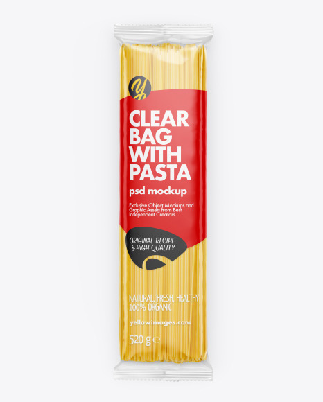 Download Clear Bag With Pasta Mockup in Bag & Sack Mockups on Yellow Images Object Mockups