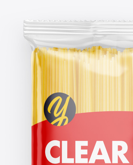 Download Clear Bag With Pasta Mockup In Bag Sack Mockups On Yellow Images Object Mockups