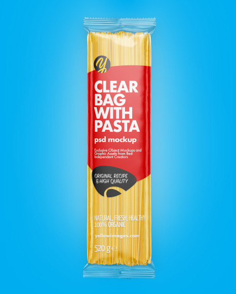 Download Clear Bag With Pasta Mockup In Bag Sack Mockups On Yellow Images Object Mockups