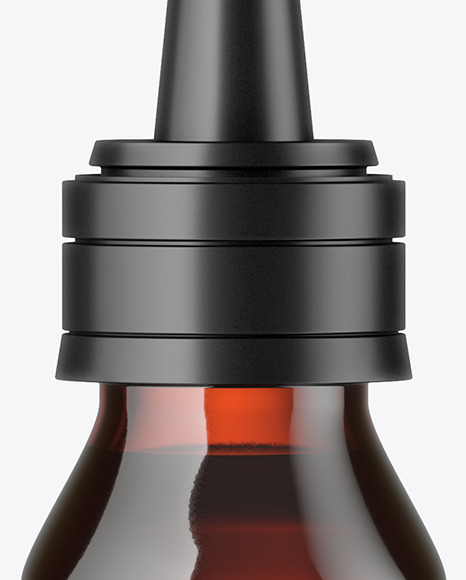 Dark Amber Glass Dropper Bottle Mockup PSD #2