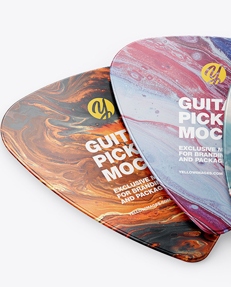 Download Plastic Guitar Pick Mockup In Stationery Mockups On Yellow Images Object Mockups PSD Mockup Templates