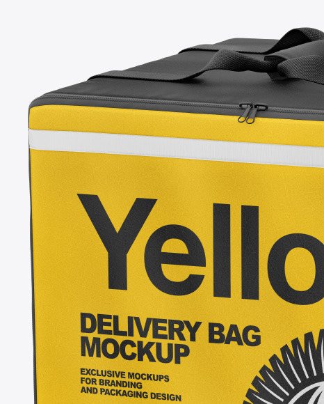 Download Leatherette Delivery Bag Mockup In Bag Sack Mockups On Yellow Images Object Mockups