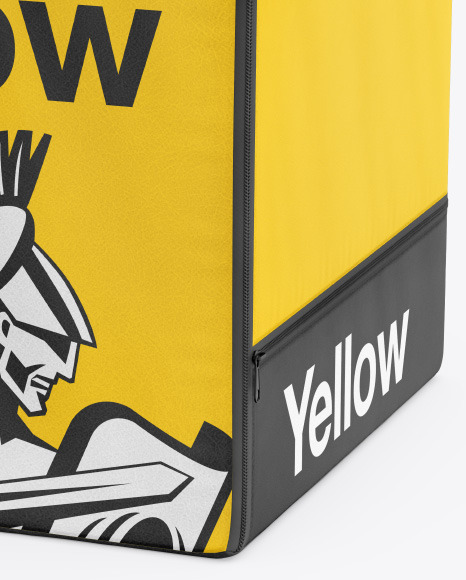 Download Leatherette Delivery Bag Mockup In Bag Sack Mockups On Yellow Images Object Mockups