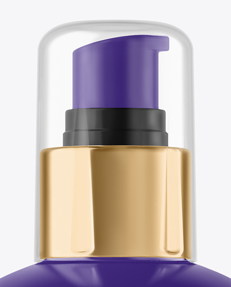 Matte Cosmetic Bottle with Pump Mockup PSD #2