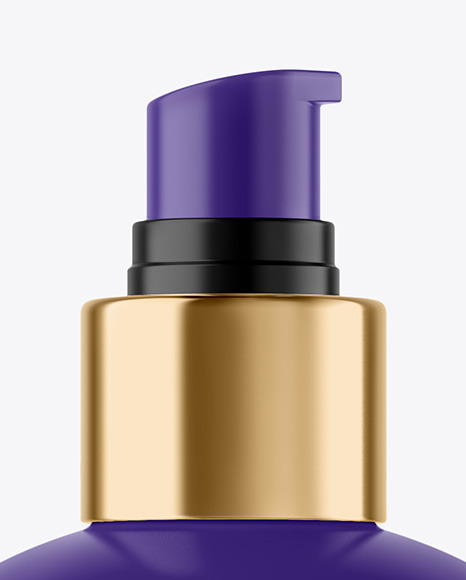 Matte Cosmetic Bottle with Pump Mockup PSD #5