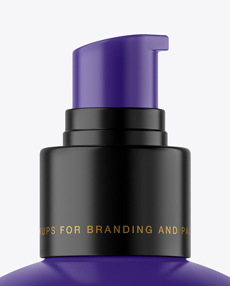 Matte Cosmetic Bottle with Pump Mockup PSD #7