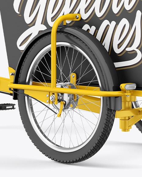 Download Cargo Bike Mockup Half Side View In Vehicle Mockups On Yellow Images Object Mockups PSD Mockup Templates