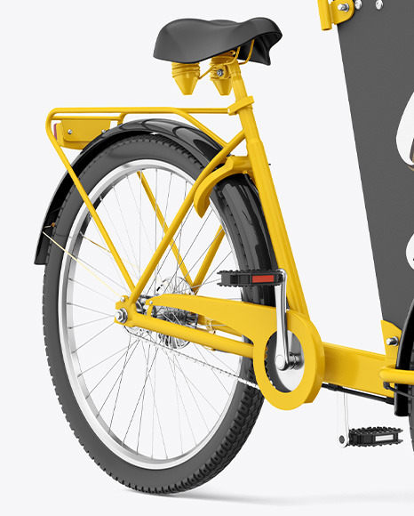 Download Cargo Bike Mockup Half Side View In Vehicle Mockups On Yellow Images Object Mockups PSD Mockup Templates