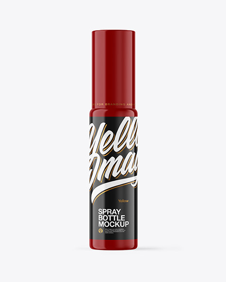 Glossy Spray Bottle Mockup In Bottle Mockups On Yellow Images Object Mockups