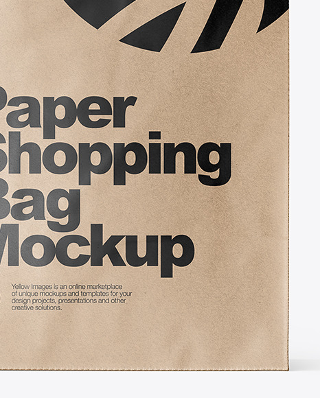 Download Kraft Paper Shopping Bag Mockup Front View In Bag Sack Mockups On Yellow Images Object Mockups Yellowimages Mockups