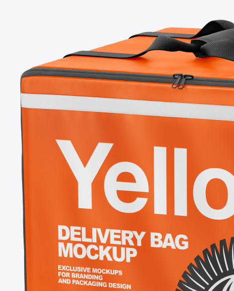 Vinyl Delivery Bag Mockup in Bag & Sack Mockups on Yellow ...