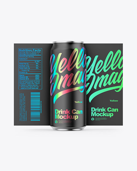 Glossy Metallic Can W  Matte Finish Mockup PSD #1
