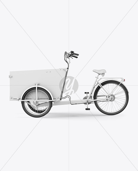 Cargo Bike Mockup Left Side View In Vehicle Mockups On Yellow Images Object Mockups