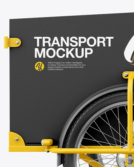 Download Cargo Bike Mockup Left Side View In Vehicle Mockups On Yellow Images Object Mockups