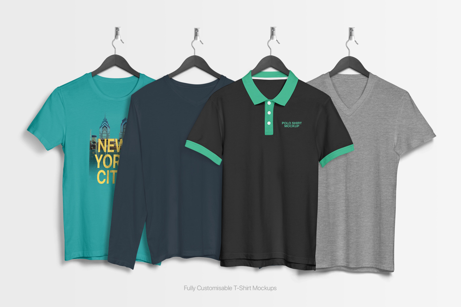 Download T Shirt Mockup Hanging Apparel Bundle In Apparel Mockups On Yellow Images Creative Store PSD Mockup Templates