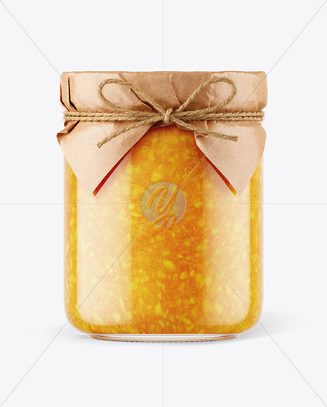 Download Glass Orange Jam Jar With Paper Cap Mockup In Jar Mockups On Yellow Images Object Mockups Yellowimages Mockups