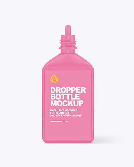 Glossy Dropper Bottle Mockup PSD #2