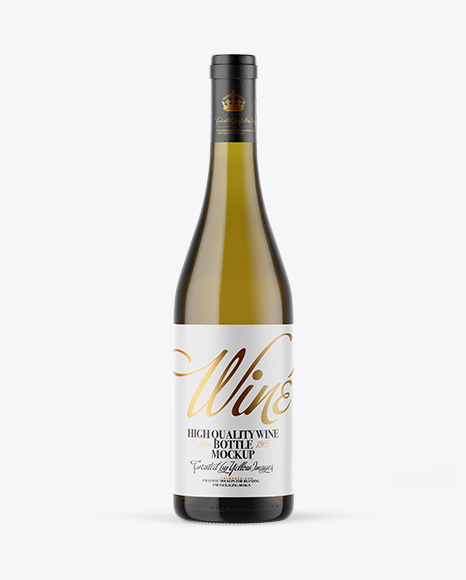 Antique Green Glass White Wine Bottle Mockup