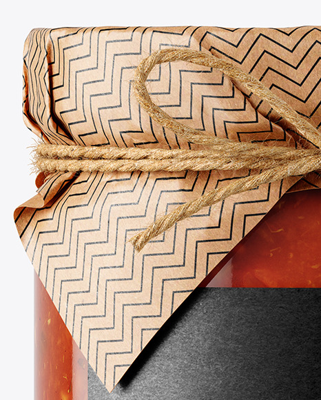 Glass Bolognese Sauce Jar with Paper Cap Mockup PSD #5