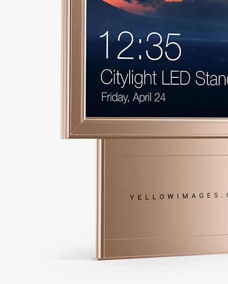 Citylight Metallic LED Stand Mockup PSD #6