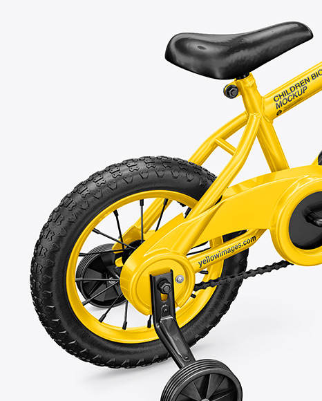 Download Children Bike Mockup Back Half Side View In Vehicle Mockups On Yellow Images Object Mockups