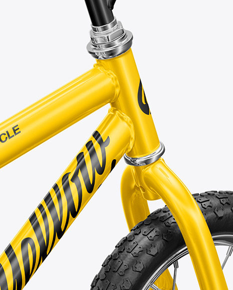 Download Children Bike Mockup Back Half Side View In Vehicle Mockups On Yellow Images Object Mockups