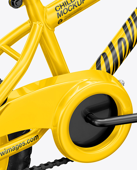 Download Children Bike Mockup Back Half Side View In Vehicle Mockups On Yellow Images Object Mockups