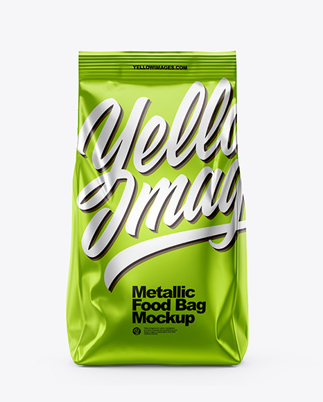 Download Metallic Food Bag Mockup In Bag Sack Mockups On Yellow Images Object Mockups PSD Mockup Templates