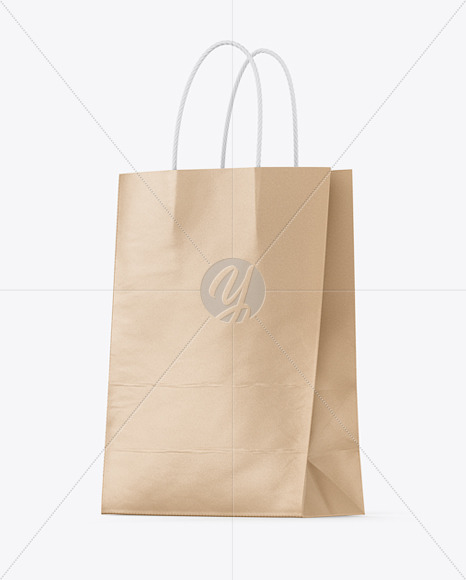 Download Kraft Paper Shopping Bag Mockup Front View In Bag Sack Mockups On Yellow Images Object Mockups Yellowimages Mockups